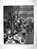 Original Old Antique Print 1901 Opening Scene Glasgow Exhibition Duchess Fife