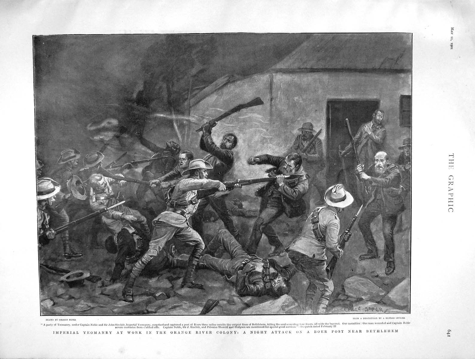Old Antique Print 1901 Yeomanry River Colony Bethlehem Duke Fife Glasgow 20th