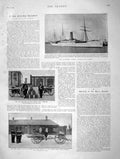 Old Antique Print 1901 Liner Ship Tantallon Castle War Guns Japanes Ashai 20th