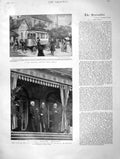 Original Old Antique Print 1901 Electric Omnibus Berlin King Greece Roumania