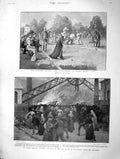 Original Old Antique Print 1901 Croquet Sheen House Welsh Colliery Pits Sen 20th