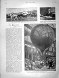 Old Antique Print 1901 War Balloon Ladysmith Crystal Palace Scott Camps 20th