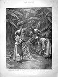 Original Old Antique Print 1901 Gathering Bananas English Market Trade 20th