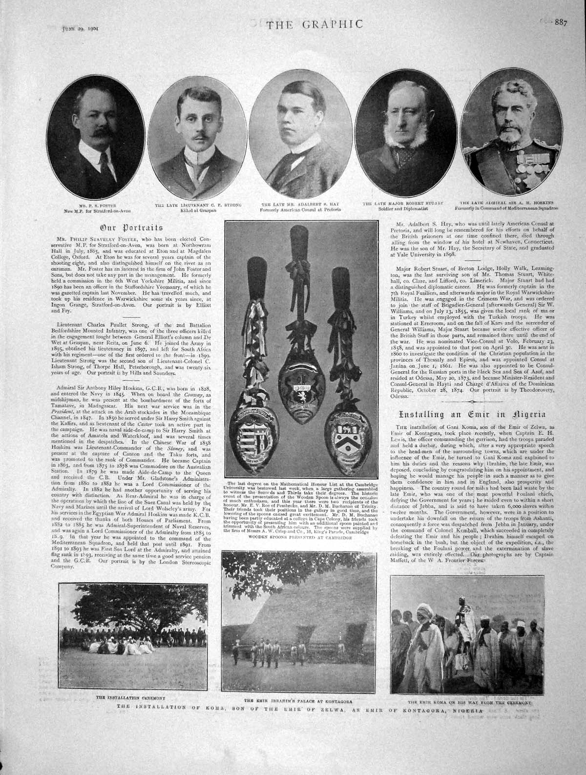 Original Old Antique Print 1901 Koma Emir Zelwa Nigeria Adalbert Strong Foster
