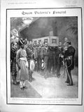 Old Antique Print 1901 Queen Victoria Funeral Ship Alberta Windsor Chapel 20th