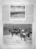Original Old Antique Print 1901 Camp Pom-Poms Cradock Stormberg Mountains Snow