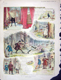 Old Antique Print 1901 Story Illustration King Forester Hunting Hounds 20th