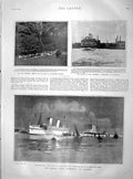 Old Antique Print 1901 Royal Ship Ophir George Juno School Lord Salisbury 20th