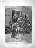 Original Old Antique Print 1901 Trade Jamaica Loading Bananas Railway Train
