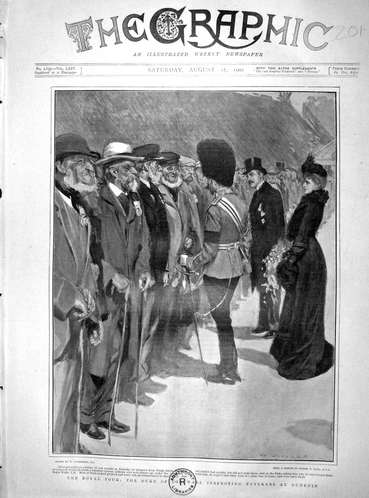 Old Antique Print 1901 Royal Tour Duke Cornwall Veterans Dunedin Africa 20th