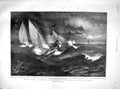 Original Old Antique Print 1901 Yachts Sea Funeral Empress Frederick Cronberg