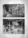 Old Antique Print 1901 Chateau Compiegne Tsar Salle Fetes Napoleon Room 20th