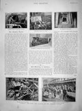 Original Old Antique Print 1901 Alps Simplon Tunnel Locomotive Train Workmen