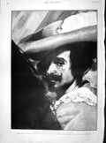 Original Old Antique Print 1901 Self Portrait Diego Velasquez Museo Del Prado