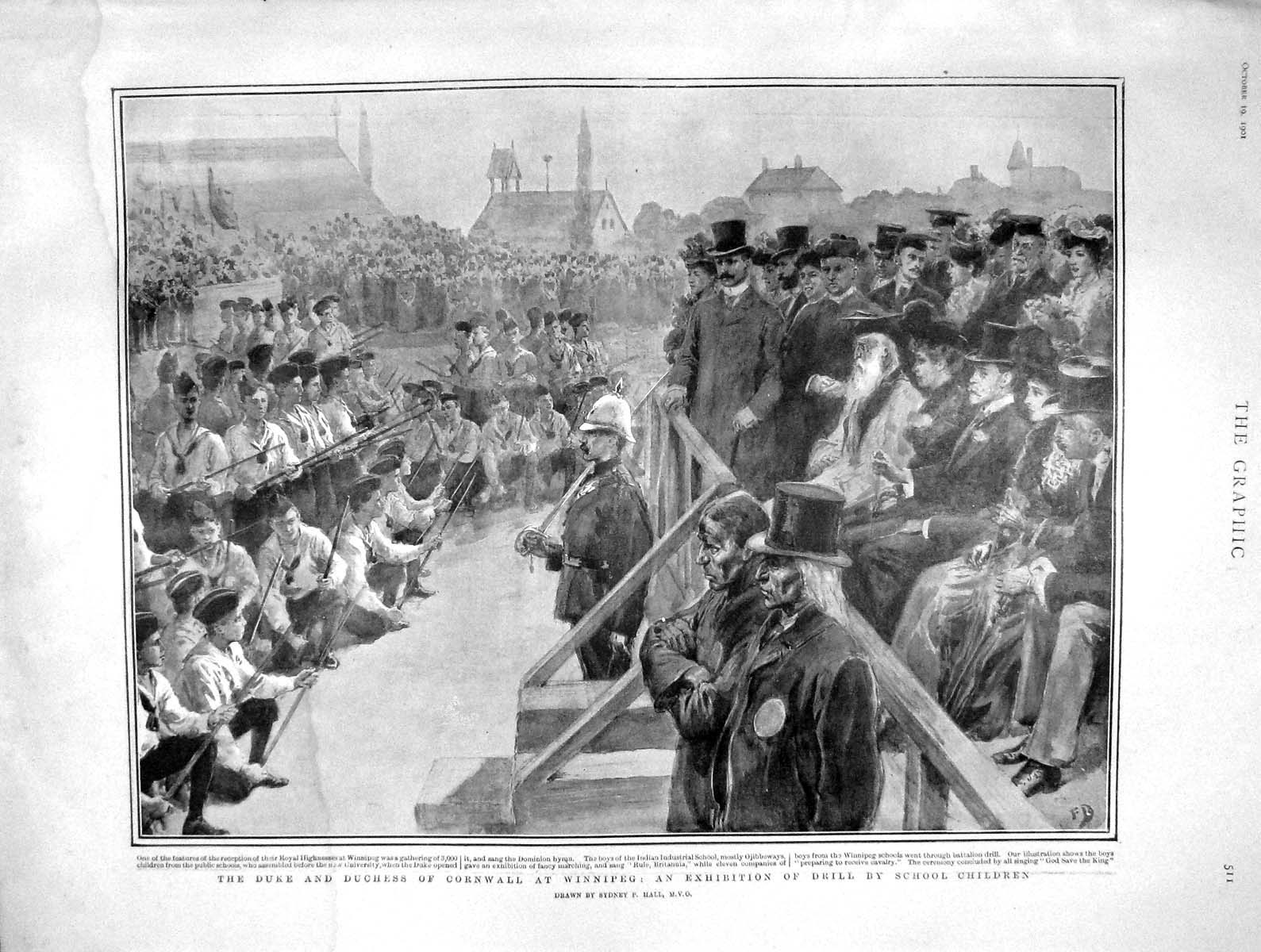Old Antique Print 1901 Duke Cornwall Winnipeg Plague France Lazarets Port 20th