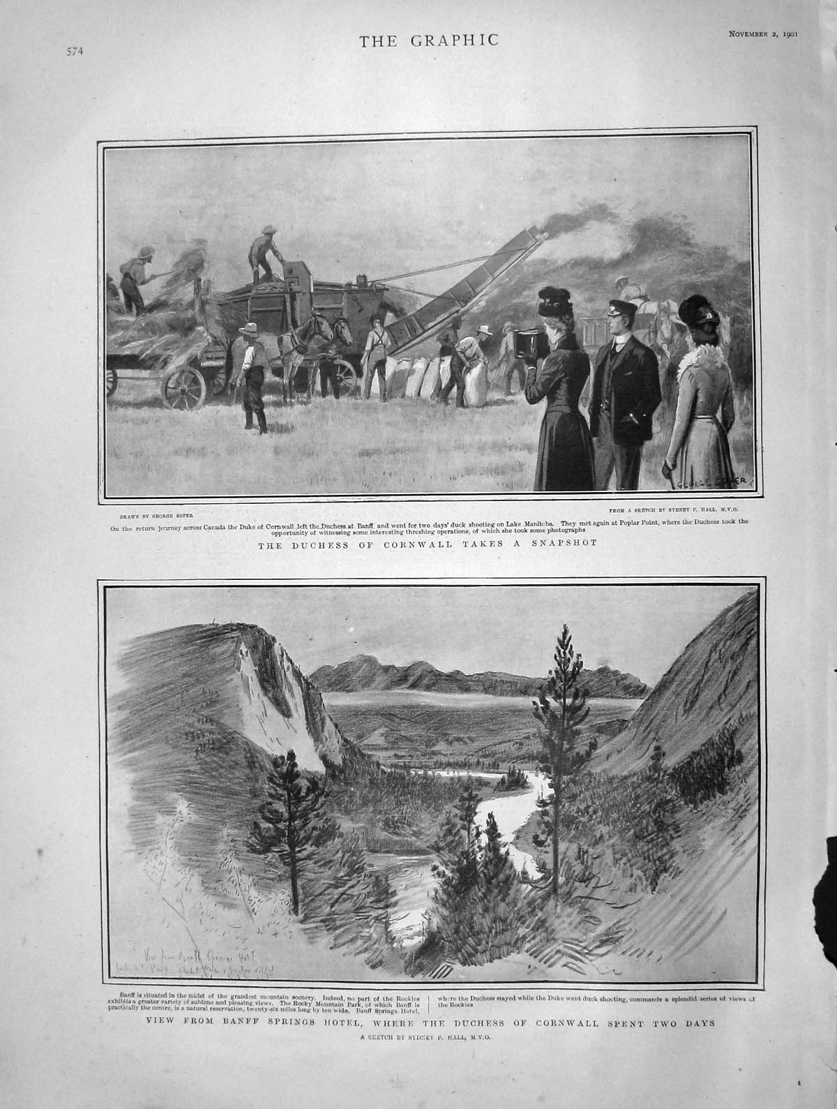 Old Antique Print 1901 Duke Cornwall Niagara Minto Canada Rocky Mountains 20th