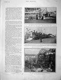 Original Old Antique Print 1901 Royal Party Portsmouth Train Ophir Ship England