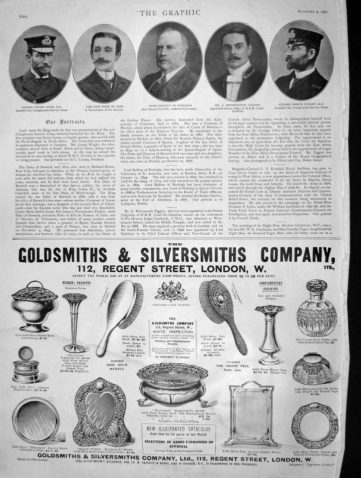Original Old Antique Print 1901 Lowe Alba Burlegh Piggott Wright Gsmith London