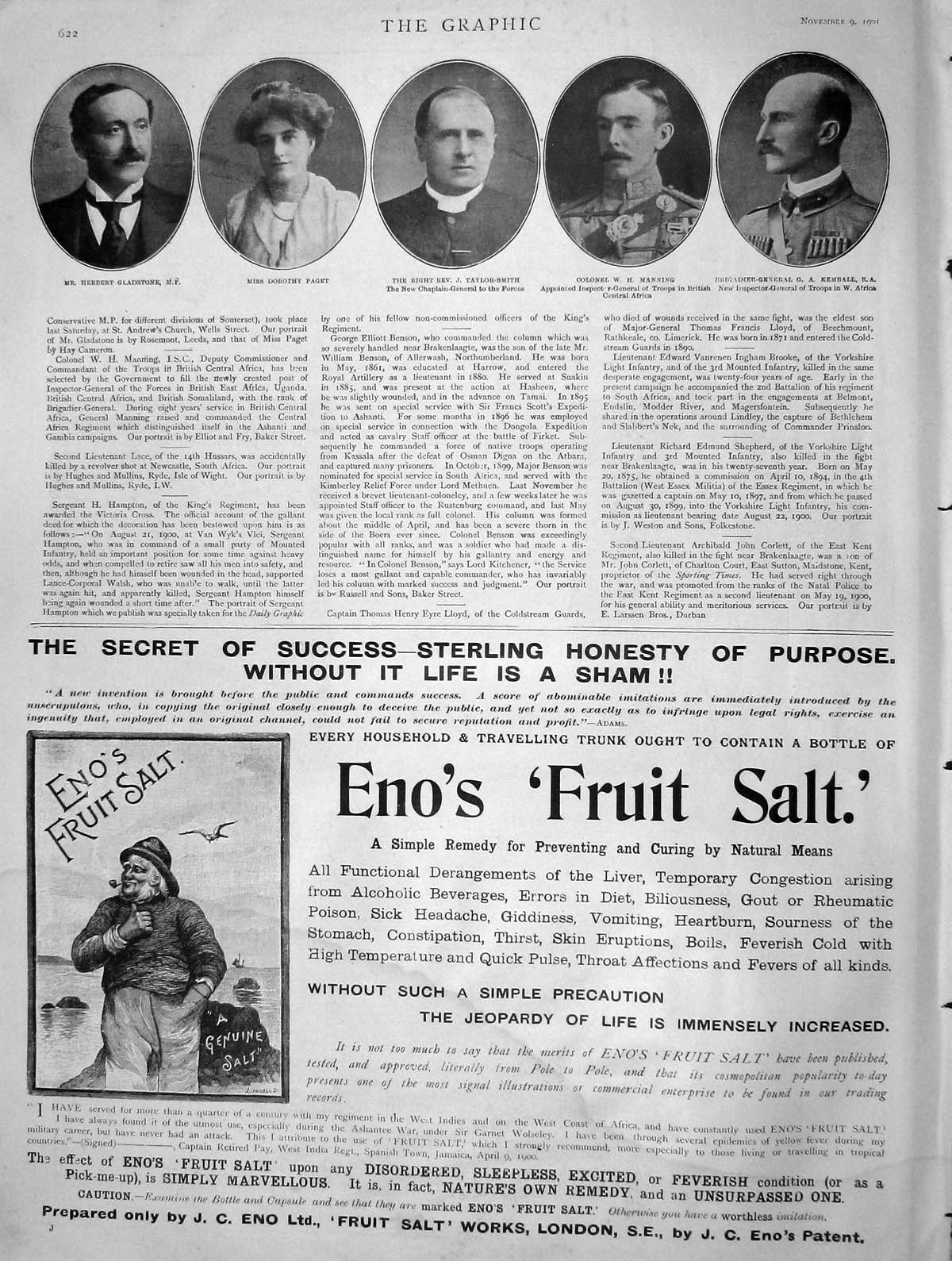 Original Old Antique Print 1901 Advertisement Fry'S Concentrated Cocoa Beverage