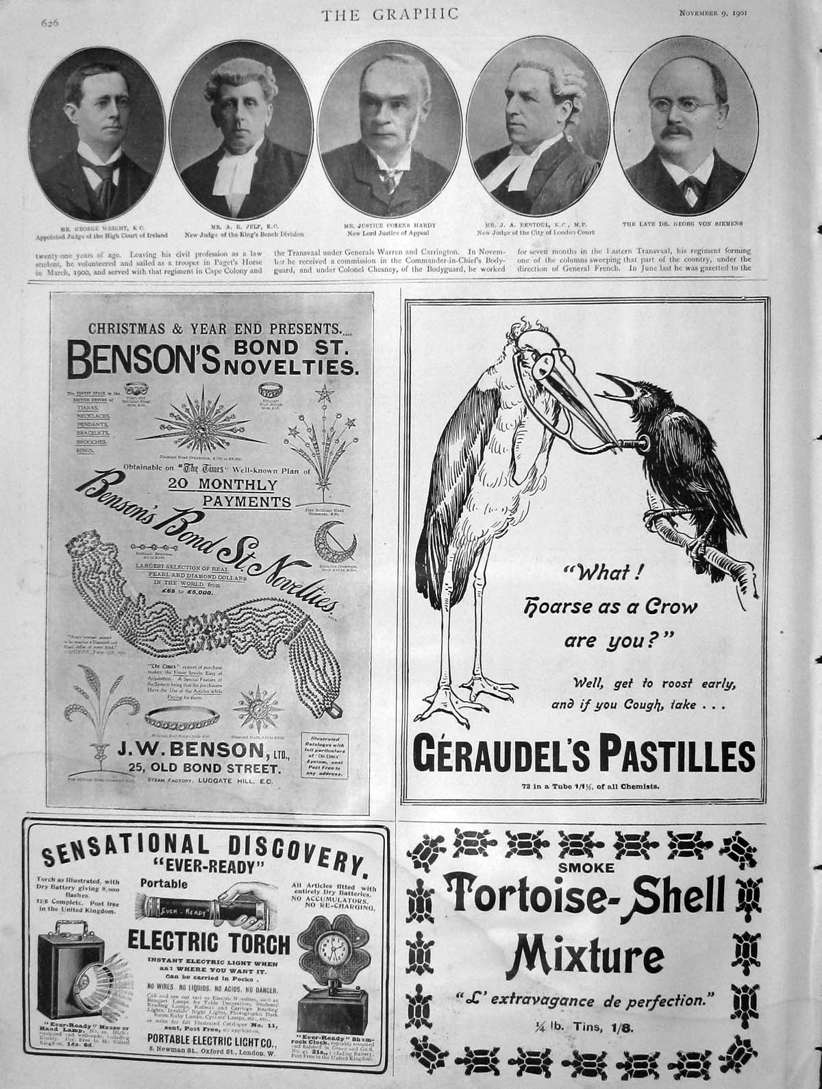 Old Antique Print 1901 Wright Jelf Hardy Bentoul Siemens Bensin Pastilles 20th
