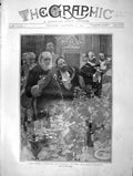 Original Old Antique Print 1901 King Toasting Guildhall Banquet Frank Craig