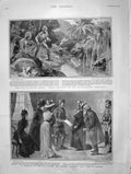 Original Old Antique Print 1901 War Africa KloHunting Magaliesberg Pretoria