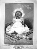 Original Old Antique Print 1901 Advertisement Sunlight Soap Lever Brothers Baby