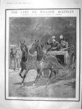 Old Antique Print 1901 William Mckinley President White House Washington 20th