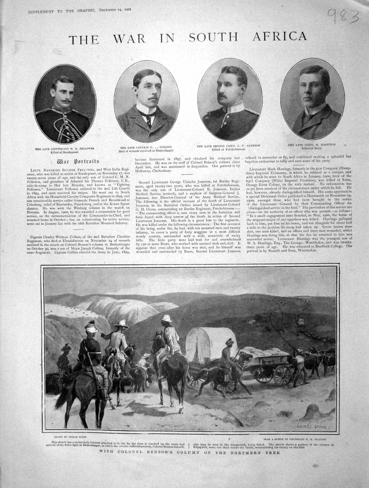 Old Antique Print 1901 War Africa Benson Collins Barber Doornberg Barker 20th