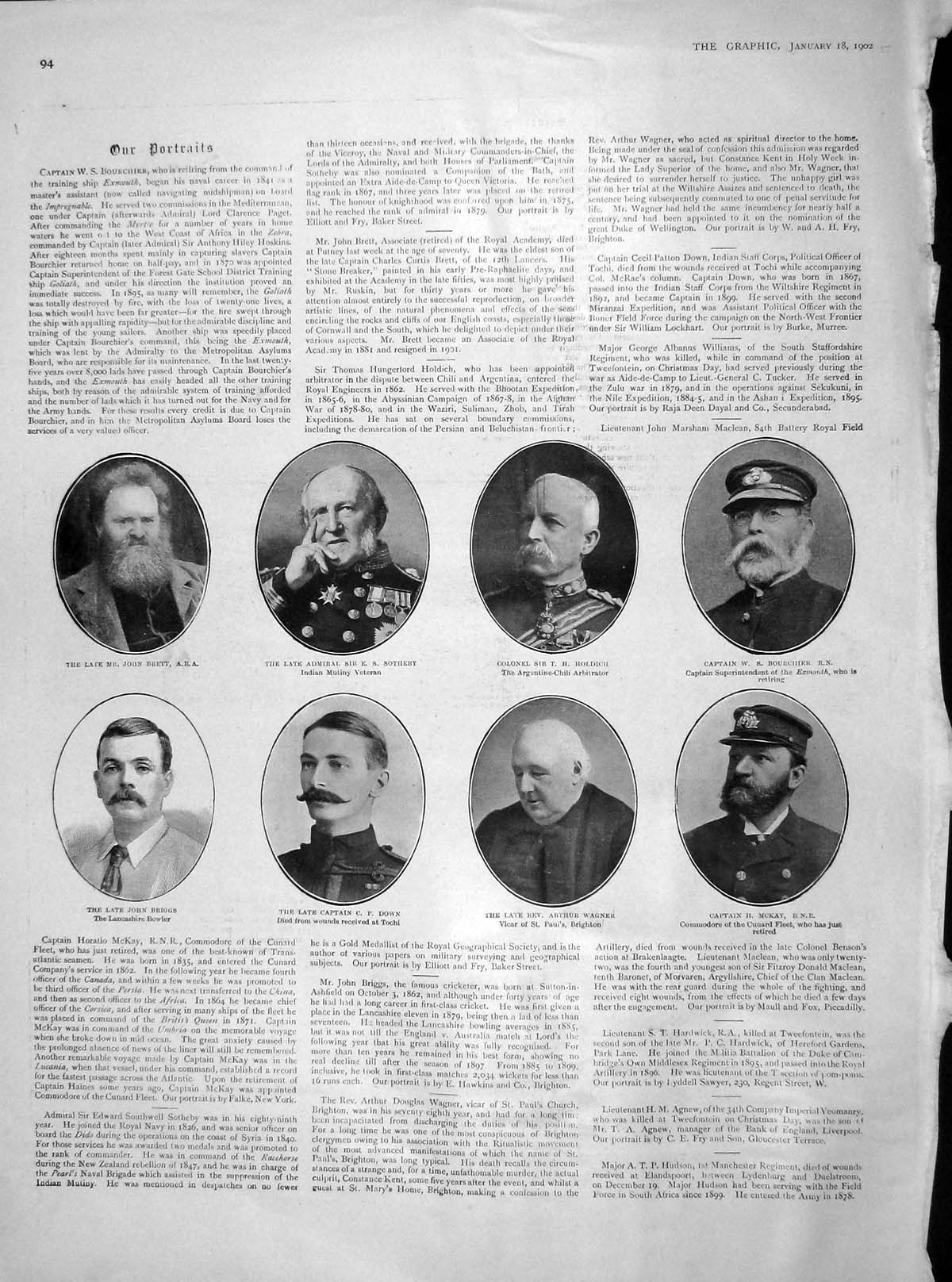Old Antique Print 1902 Brett Southeby Down Wagner War Edward Coronation 20th