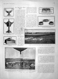 Original Old Antique Print 1902 German Military Ballooning Auling Siers Army