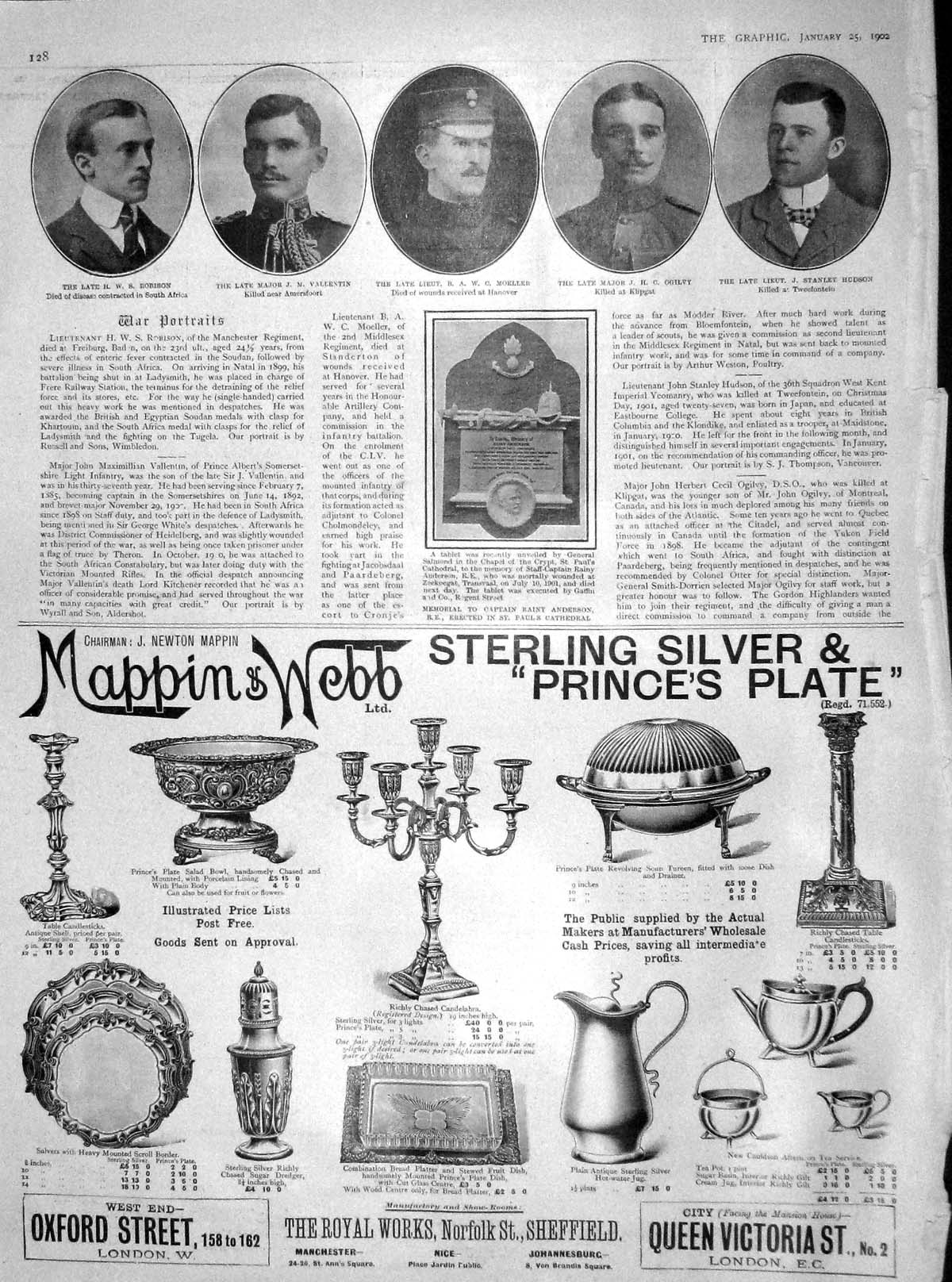 Old Antique Print 1902 Robinson Vallentin Moeller Ogilvy Hudson Anderson 20th