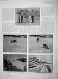 Original Old Antique Print 1902 Winter Sport St. Moritz Knapp Buckingham Church