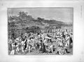 Original Old Antique Print 1902 Corean New Year Custom Stone Fightin 20th