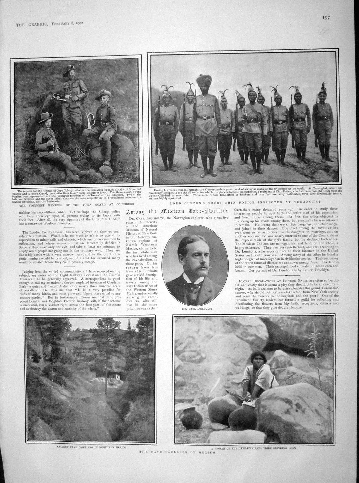 Original Old Antique Print 1902 Lumholtz Cave-Dwellers Mexico Sevenoaks Titian
