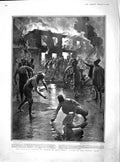 Original Old Antique Print 1902 American Mission Search Stone Fire Bansko Khan