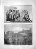 Old Antique Print 1902 Coronation Charles Cinque Port Funeral Chamberlain 20th