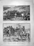 Original Old Antique Print 1902 Armoured Ox-Waggon Africa Koffyfontein Wa 20th