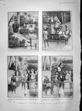 Original Old Antique Print 1902 Floods Calcutta India Simpson Horses C 20th