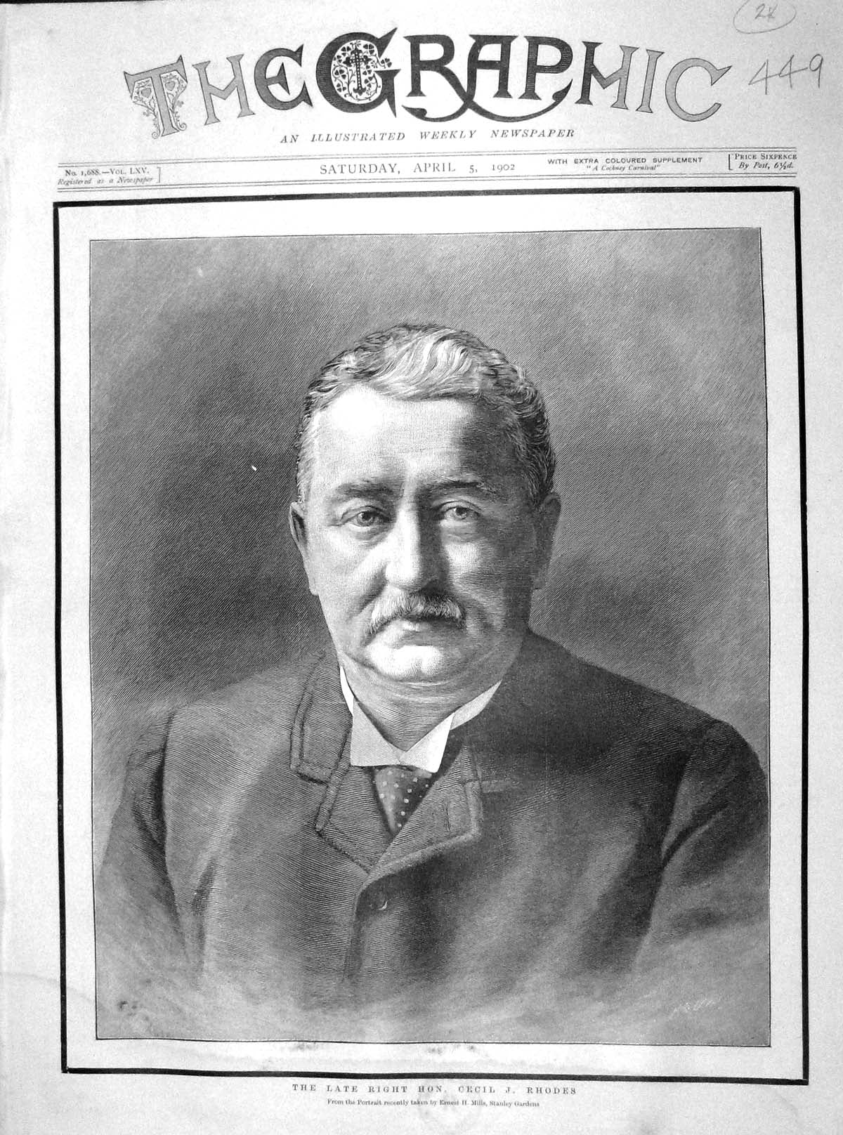 Old Antique Print 1902 Cecil Rhodes Matabele War Matoppos Adderley Cape 20th