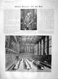 Old Antique Print 1902 Great Hall Christ'S Hospital King Edward Founder 20th