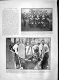 Original Old Antique Print 1902 Fire City London Barbican Street Gsmith London