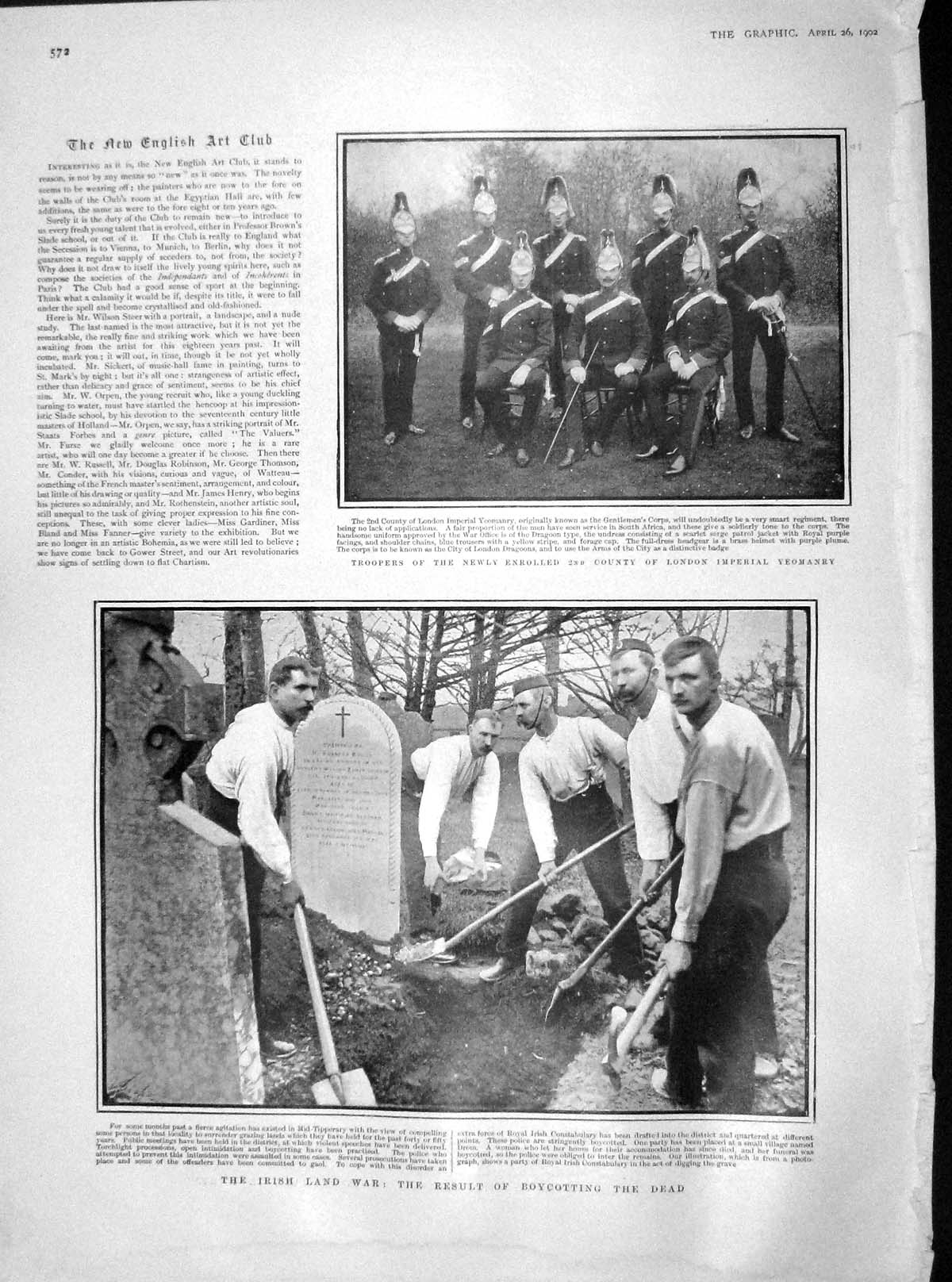 Original Old Antique Print 1902 Fire City London Barbican Street Gsmith London