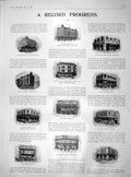 Original Old Antique Print 1902 London Oxford Gracechurch Regent Manchester