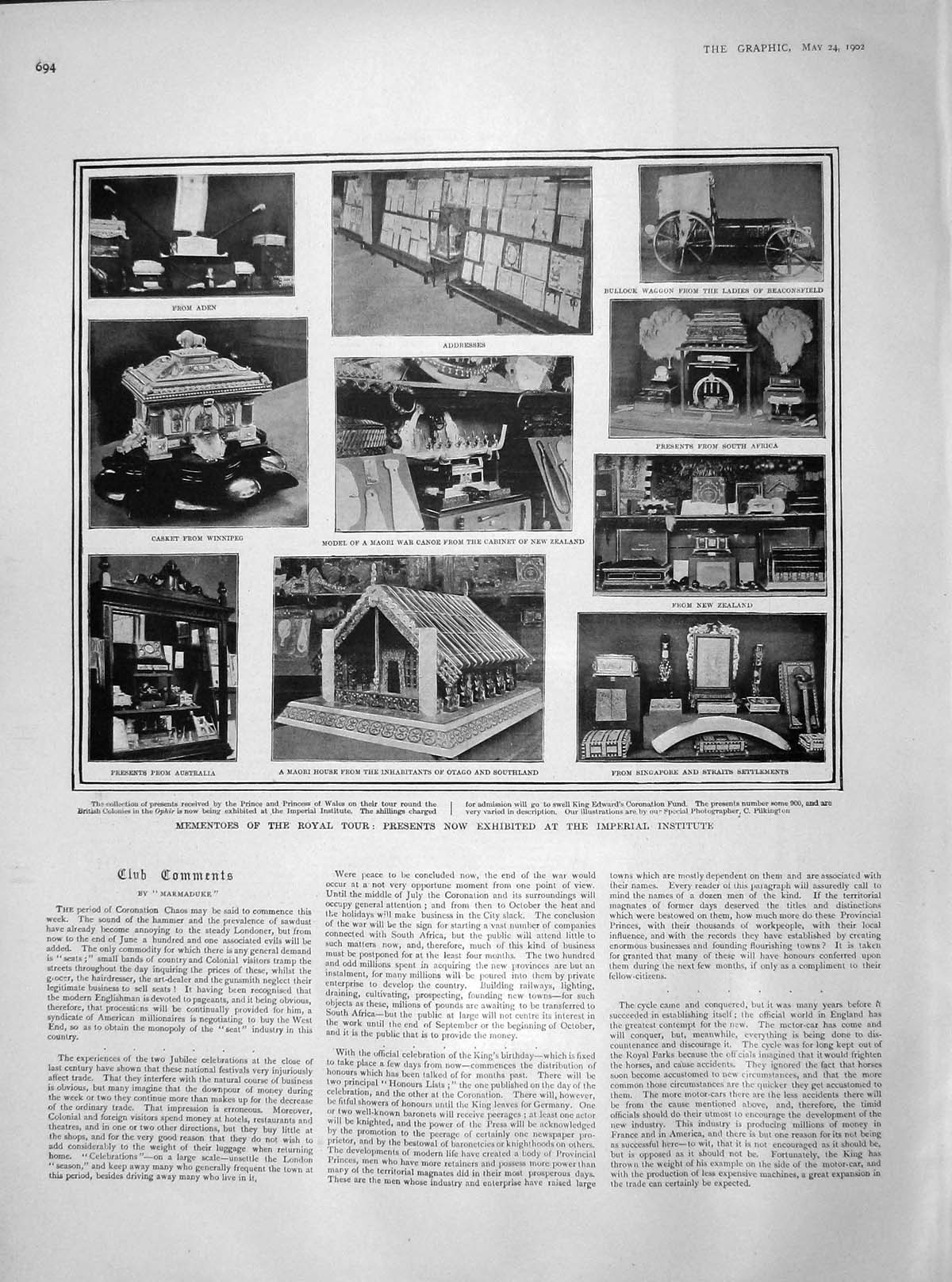 Old Antique Print 1902 Maori Otago Southland New Zealand Australia Royal 20th
