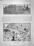 Original Old Antique Print 1902 Highland Brigade Khaki Veldt Lombardy Peasantry