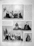 Old Antique Print 1902 Coronation Standards George Harcourt Mayor London 20th
