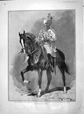 Original Old Antique Print 1902 Pertab Singh Maharajah Idar Coronation Re 20th