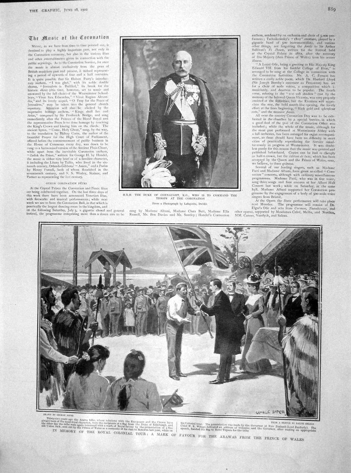 Old Antique Print 1902 Duke Connaught Arawas Wales Norfolk Frederick Lady 20th