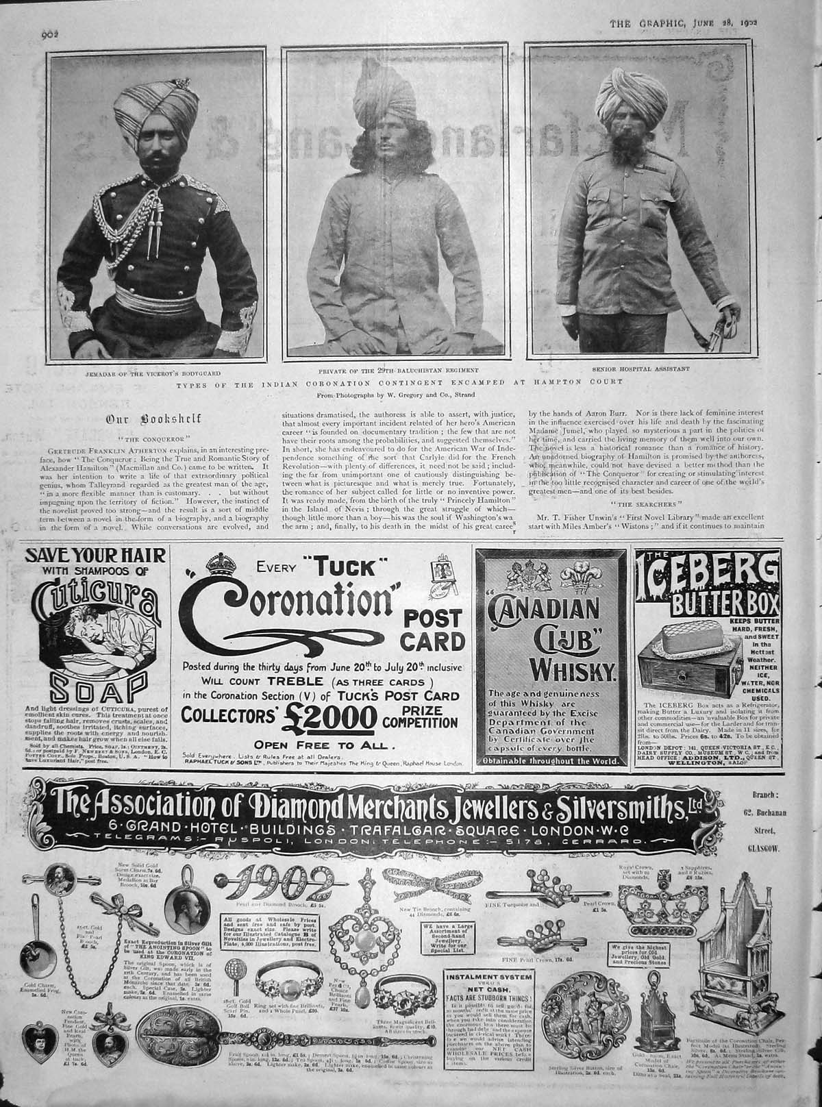 Original Old Antique Print 1902 Jemadar Viceroy Baluchistan Indian Coronation